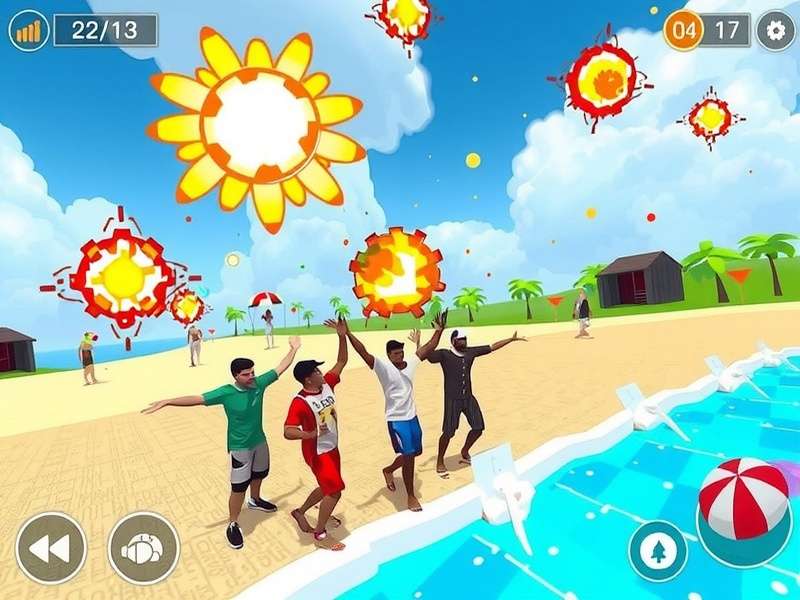 Group of Indian players celebrating victory in Beach Blaster Pro